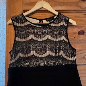 Gorgeous Scarlett Cocktail Dress - Size 14 - Black & Nude